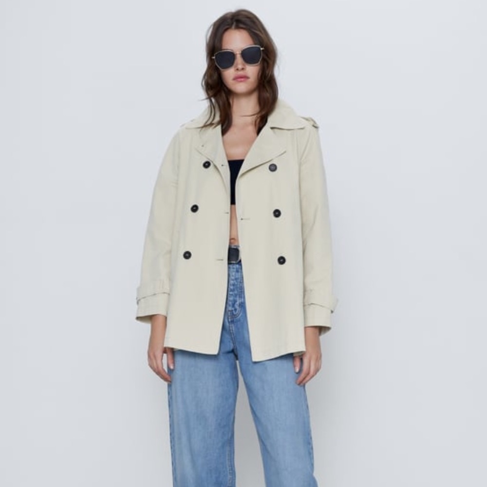 DOUBLE BREASTED TRENCH COAT WITH BUTTONS